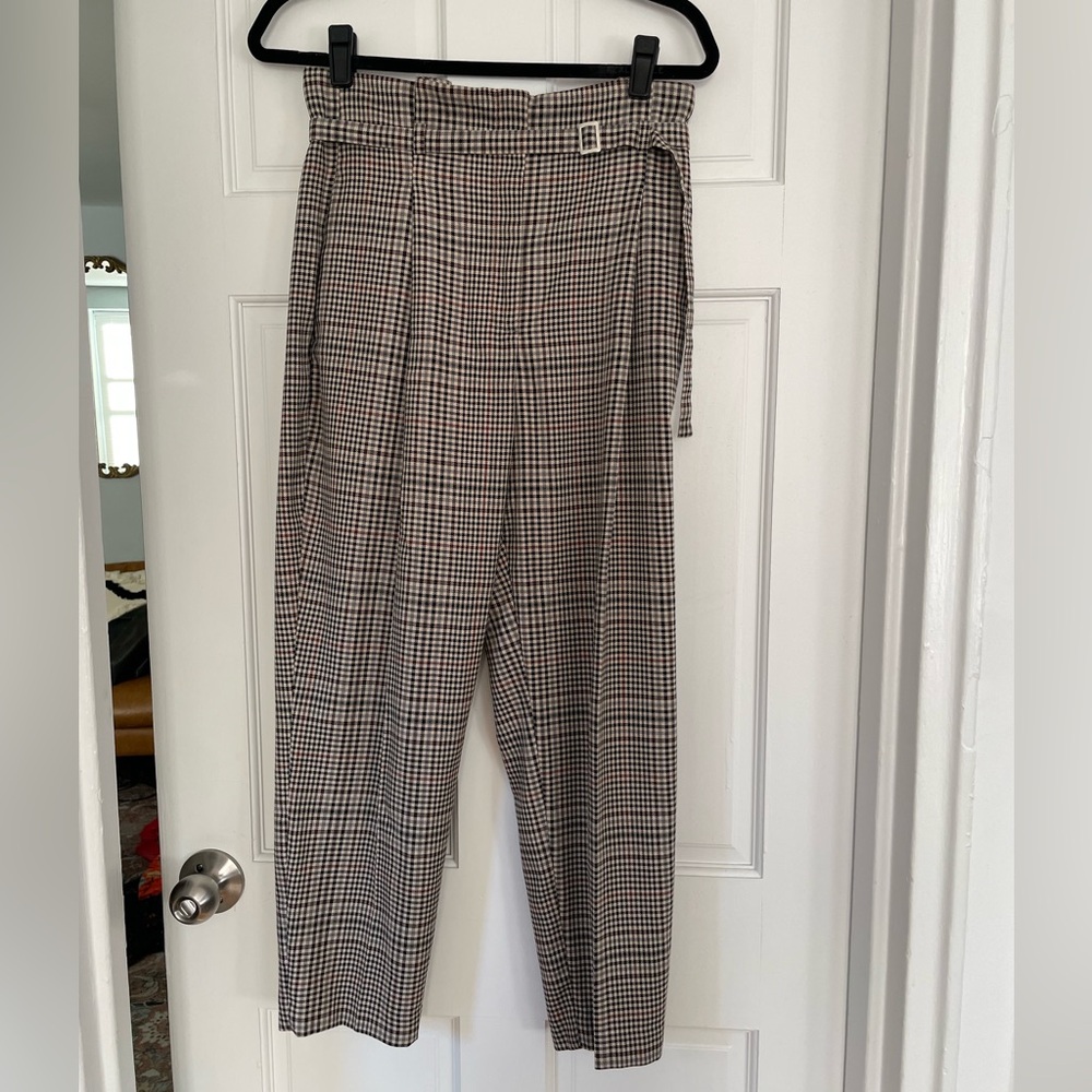 Zara Plaid Pants - Black, White, Red
